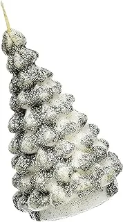 Generic Magic Glitter Candle With Christmas Tree Shaped For Christmas Party Decor White Silver