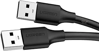 UGREEN USB 2.0 A Male Nickel-Plated Data Charger Cable with 480Mbps Transfer Speed, 3M - Black