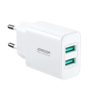 JOYROOM JR-TCN04 2xUSB-A 10.5W 2.1A Mains Charger - White