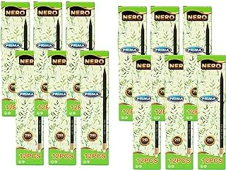 12 Packs Of Prima Nero Pencils 2B / 144 Pencils