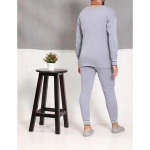 Set Of Full Sleeve & Pant Thermal For Men Gray