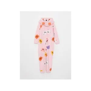 LC Waikiki Hooded Patterned Long Sleeve Fleece Girl Sleeping Bag