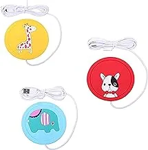 3 Piece/Set Cartoon Silicone Heating Coaster Portable USB Milk Tea Thermal Insulation Coaster Non Slip Mat Meal Mat Coffee Coaster