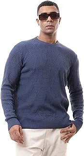 Ravin mens Men Pullover Round Neck Black Chunky Knit Pullover Pullover Sweater