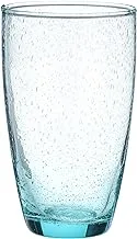 WAVO Glass Mug for Cold and Hot Drinks, 15 cm - Blue