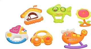 Generic Plastic Creative Baby Rattles Kit With Multi Shapes Help Kids To Develop Sense Of Toutch Add More Entertaining For Kids Set Of 6 Pieces - Multi Color