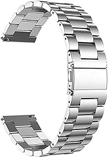 20mm Metal Band Compatible with Galaxy Watch 3.41mm/Active/Active 2, Durable Stainless Steel Replacement Strap for Samsung Gear Sport/Galaxy Watch 42mm (Silver)