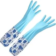 Jaguanti Scrubbing Gloves Indoor Padded Rubber Gloves for Household Cleaning Gloves in Tan