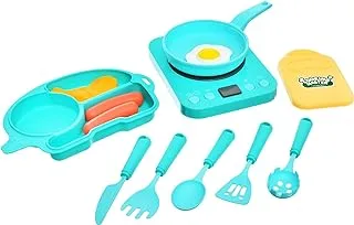 Generic Plastic Cooking Master Toy Add More Funny With Balti-N gas stove And kitchen Tools For Children Set of 12 pieces - MultiColor