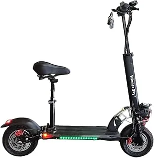 Winner Sky E10 Pro Electric Scooter 2023, 60km 4813AH 1500W,54km Mileage Full Foldable, With Off Road Tires for 10 X 2.5 Tires, Black, Aluminum Entry Level Freestyle Amazing And FastScooters (Black)