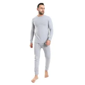 Red Cotton Men Thermal Pant-Dark Grey