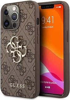 Guess PU Leather 4G Big Metal Logo For iPhone 13 Pro Brown