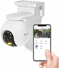 كاميرا أمان EZVIZ CB8 ، 2K Wifi CCTV مع بطارية ، كاميرا IP خارجية خالية من الأسلاك مع صوت ثنائي الاتجاه ، مقاومة للماء ، PIR ، كشف ذكي للحركة البشرية ، عرض 360 درجة ، العمل مع لوحة شمسية وأليكسا