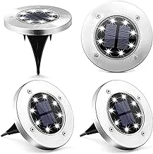 Solar Lights for Ground, 4 Beads, 8 LED Solar Powered Lights, Solar Powered Lighting, Garden Lights, Waterproof, for Patio, Garden, Pathway and More - Wanda.Store