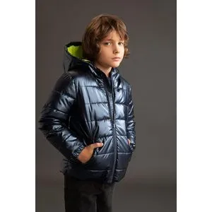 Defacto Boy Regular Fit Hooded Long Sleeve Coat