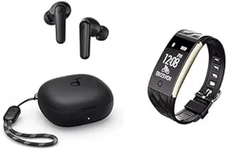 Fitness Essential Bundle (Soundcore By Anker R50i True Wireless Earbuds 10mm Drivers with Big Bass, Bluetooth 5.3, 30H Playtime + Awei h1 fitness band waterproof ip67 heart rate monitoring)