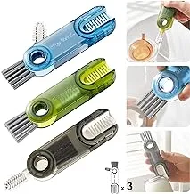 3 in 1 Multifunctional Cleaning Brush,Cup Lid Crevice Cleaning Brush Suitable for Kitchen Water Bottle Cover Feeding Nozzle Glass Cup Crevice Home Kitchen Washing Tool-3PCS