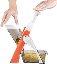 Vegetable Cutter with Collecting Basin, Vegetable Slicer, Ideal as Chip Cutter, Potato Cutter, Onion Cutter, Cucumber Slicer, Dice Cutter, Julienner Multi Cutter (Orange)