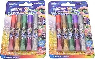 My MY-900 Metallic Glitter Glue Non-Toxic Pack of 5 Pieces 10.5ml Per TubePackOf 2 Pcs For Creaft, Decorating - Multi Color