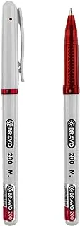 Bravo 200 Pack Of 10 Pens 1.0mm Red