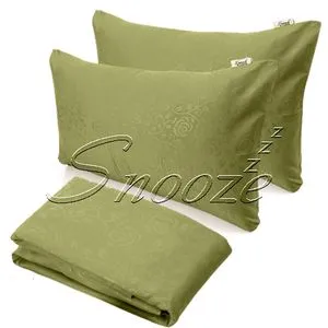 Snooze Fitted Jakared Microfiber Bed Sheet - Dark Green (flowery Design) + Free 2 Pillowcases