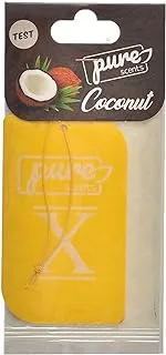 X Pure ND098 Hanging Car Air Freshner, Coconut Scent - Yellow With Perfect Design, Premium And Eco-Friendly Material - Multi Colour