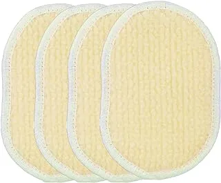 G-Beauty GBY-030 Small Natural Massage Loofah With Oval Design And Hand Strap For Bath Spa and Shower Set Of 4 Pieces - Beige