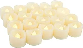 iZAN Flameless LED Tea Light Candles Battery Operated Fake Flickering Electric Unscented Tealights for Easter Party Wedding Decorations Home Décor Batteries Included, Wave Open, Cream White, 20 PCS