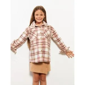 LC Waikiki Plaid Long Sleeve Girl Shirt Jacket