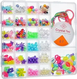 Generic Plastic Beads Jewelry Amazing Design Colorful Material With Various Styles Enlighten Your IQ And Plastic Small Scissors For Girls -MultiColor