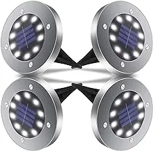 Solar Lights, 8 LED Solar Lights, Waterproof Solar Lights Outdoor Garden Garden Lights Lighting Disc Lights for Garden Garden Walkway (4 PCS)