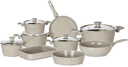 Top Chef Granite Cookware Set 14-Pieces, Beige