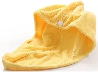 Microfiber Hair Towel Wrap - Yellow