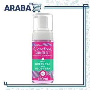 Carefree Duo Effect Daily Intemate Cleansing Mousse With Green Tea & Aloe Vera 150 Mle