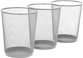 Seville Classics WEB294 3-Pack Round Mesh Wastebasket Recycling Bin, 6 Gal, 12