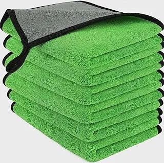 Drying & Cleaning towel for kitchen, windows, screen and car, One microfiber towel, super absorbent with size 30 * 40 cm (green)