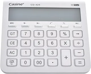 Casine CD-425 High Quality Desktop Desktop 12 Digits & Two Power Big Number LCD Calculator For Office -White