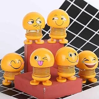 Smile Doll||Figure Smiling Face Spring Doll||Car face Dancing Auto Interior||Home Decor Car Styling for Kids||Funny Smiley Face Springs Home(Pack of 6,Assorted Design)