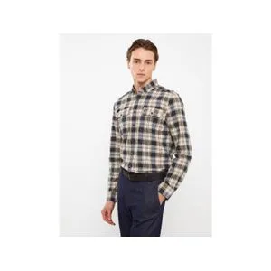 LC Waikiki Regular Fit Long Sleeve Plaid Gabardine Men's Shirt