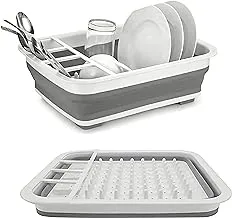 Collapsible Drying Rack Dishes Dinnerware Basket Plates Drainer Collapse Kitchen Drainage Rack Pop up Dish Rack Portable Dish Drainers for Kitchen Counter RV Campers (12.2''Wx14.4''L)