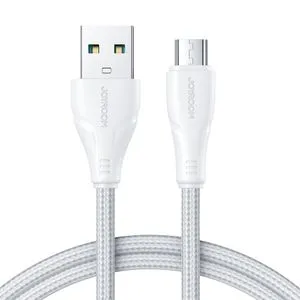 كابل USB JOYROOM - سلسلة Micro USB 2.4A Surpass للشحن السريع ونقل البيانات 2 متر أبيض (S-UM018A11)