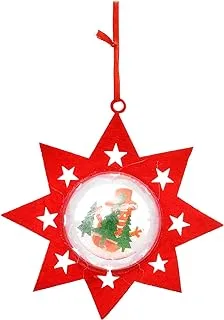 Generic Plastic Merry Christmas Ball With Fabric Stars Design Decoration For Christmas Tree Ornaments - Multi Color