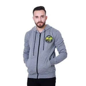 Air Walk Printed Lead Grey Hooded Zipped Sweatshirt