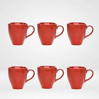 Fathy Mahmoud Porcelain tableware Cappuccino Mug Set 6 pcs. - Red 1 box