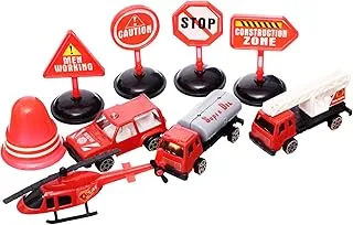 Generic Plastic Dream Mat Game With Vehicles And Signs Set Of 12 Pieces For Kids - Multi Color