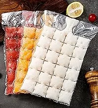 Dusenly 30 Pack Disposable Ice Cube Bags 24 Cubes Per Self-Sealing Ice Cube Mold with 1pcs funnel for Kitchen Whiskey Cocktails Drinks