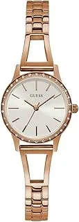 GUESS GW0025L3 - WATCH FOR LADIES ROSE GOLD WITH CRYSTALS - ADJUSTBALE LINKS - WHITE DIAL