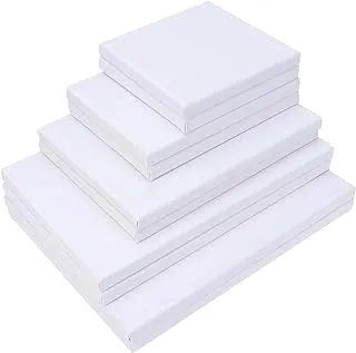 SUPVOX Stretched White Blank Canvas Artist Canvas Board Wood Painting Panel Boards for DIY Drawing 10Pcs