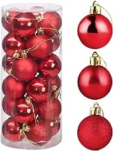 ZoneYan Christmas Bauble, Large Ball for Christmas Tree Decoration Ornament,Christmas Tree Decorations Baubles Set,Plastic Shatterproof Xmas Balls with Hanger (red)