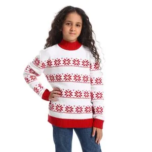 Caesar Girls Wool Pullover With Mutlicolour Design